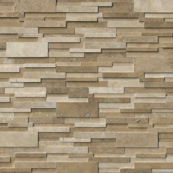 Msi Casa Blend 3D Ledger Panel 6 In. X 24 In. Honed Natural Travertine Wall Tile, 6PK - ZOR-PNL-0082