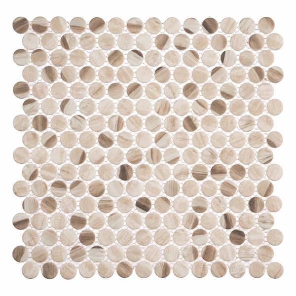 Andova Tiles ANDOVA TILES Dexo 1" x 1" Glass Penny Round Mosaic Wall & Floor Tile - ANDDEX332