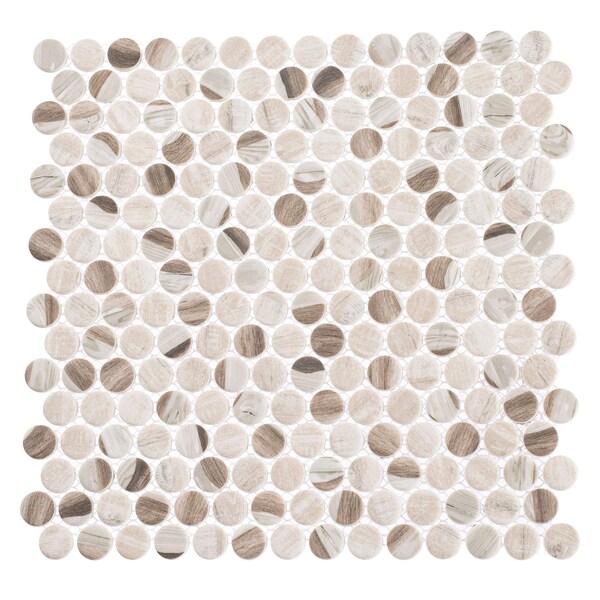 Andova Tiles ANDOVA TILES Dexo 1" x 1" Glass Penny Round Mosaic Wall & Floor Tile - ANDDEX332