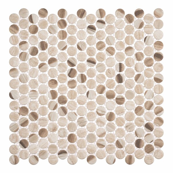 Andova Tiles ANDOVA TILES Dexo 1" x 1" Glass Penny Round Mosaic Wall & Floor Tile - ANDDEX332