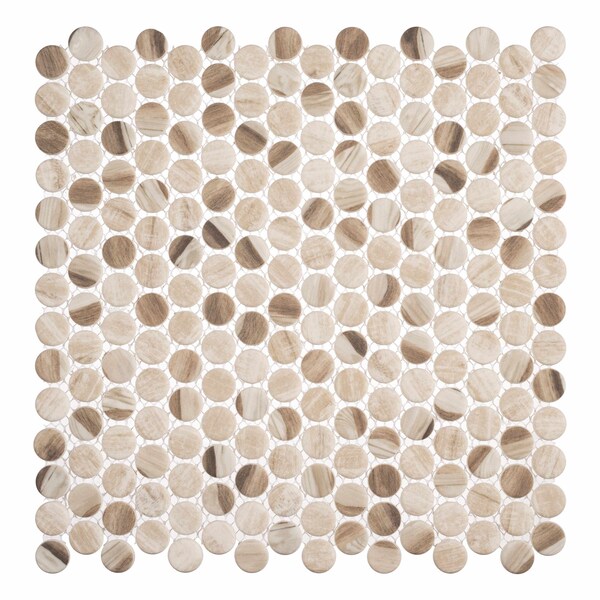Andova Tiles ANDOVA TILES Dexo 1" x 1" Glass Penny Round Mosaic Wall & Floor Tile - ANDDEX332