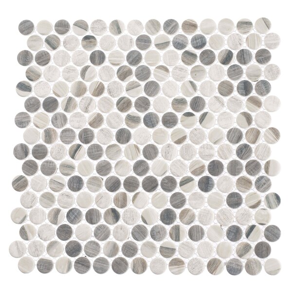 Andova Tiles ANDOVA TILES Dexo 1" x 1" Glass Penny Round Mosaic Wall & Floor Tile - ANDDEX332