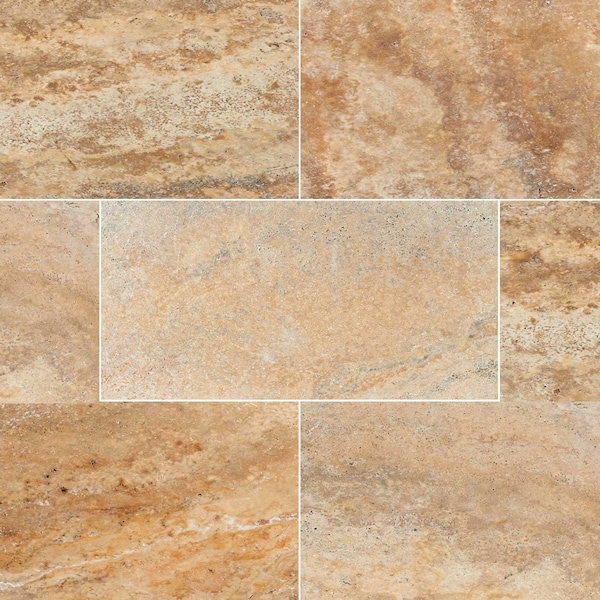 Msi Tuscany Porcelain SAMPLE Tumbled Travertine Paver Tile - ZOR-LSC-0122-SAM