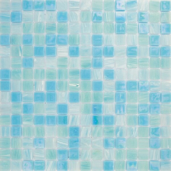 Apollo Tile Mingles 12 in. x 12 in. Glossy Baby Blue Glass Mosaic Wall and Floor Tile 20 sq. ft./case, 20PK - MIX2088BL589A