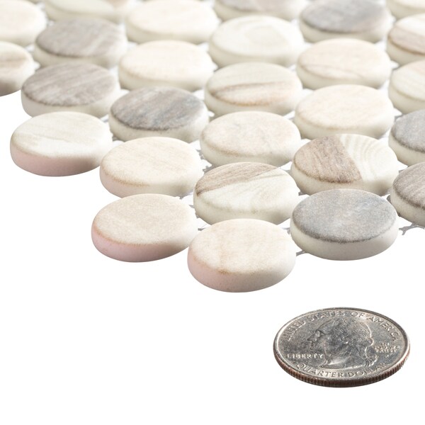 Andova Tiles ANDOVA TILES Dexo 1" x 1" Glass Penny Round Mosaic Wall & Floor Tile - ANDDEX333