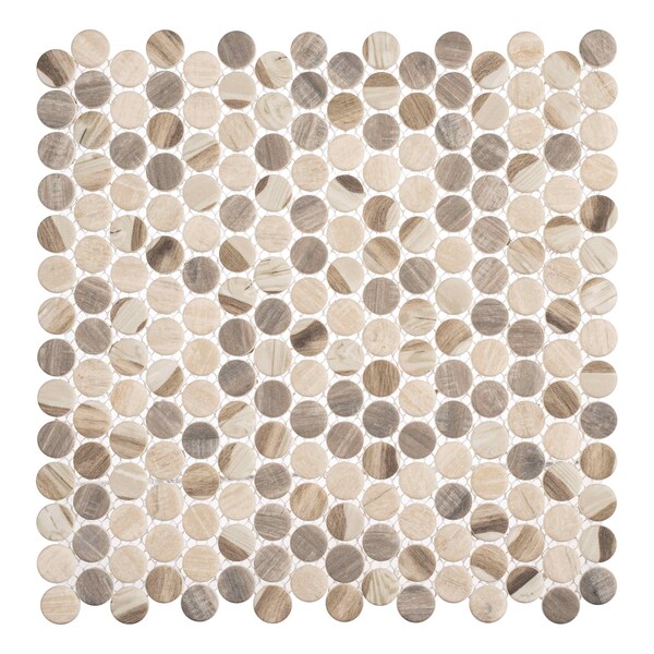 Andova Tiles ANDOVA TILES Dexo 1" x 1" Glass Penny Round Mosaic Wall & Floor Tile - ANDDEX333