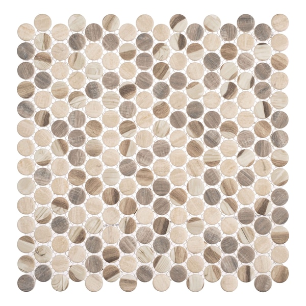 Andova Tiles ANDOVA TILES Dexo 1" x 1" Glass Penny Round Mosaic Wall & Floor Tile - ANDDEX333