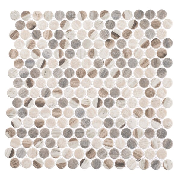 Andova Tiles ANDOVA TILES Dexo 1" x 1" Glass Penny Round Mosaic Wall & Floor Tile - ANDDEX333