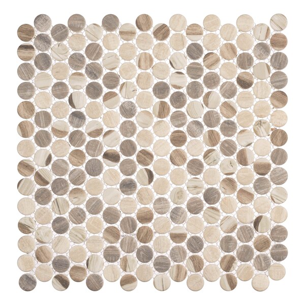 Andova Tiles ANDOVA TILES Dexo 1" x 1" Glass Penny Round Mosaic Wall & Floor Tile - ANDDEX333