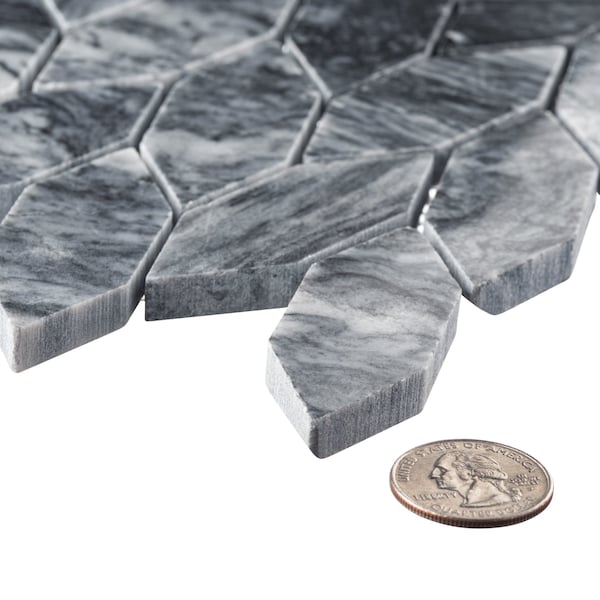 Andova Tiles ANDOVA TILES Channing Elongated Hex 1" x 2.5" Marble Honeycomb Mosaic Wall & Floor Tile - ANDCHA138