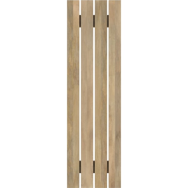 Ekena Millwork Americraft 4-Board (2 Batten) Exterior Real Wood Spaced Board-n-Batten Shutters, ARW101SB415X73UNH, PR - ARW101SB415X73UNH