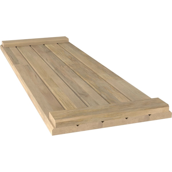 Ekena Millwork Americraft 5-Board Exterior Wood Joined Board-n-Batten Shutters w/ End Batten, ARW103BB518X72UNH, PR - ARW103BB518X72UNH