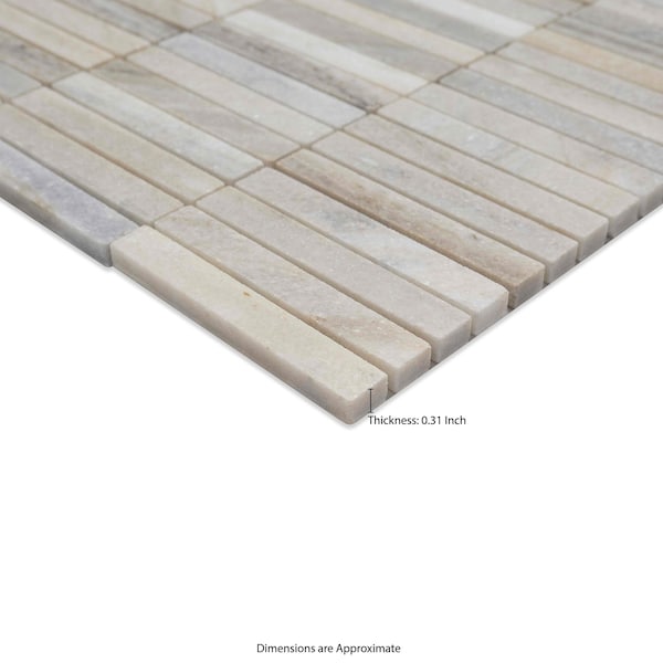 Msi Ravello Mini Stack 12  in. X 12  in. Polihsed Marble Mosaic Floor And Wall Tile, 10PK - ZOR-MD-0616