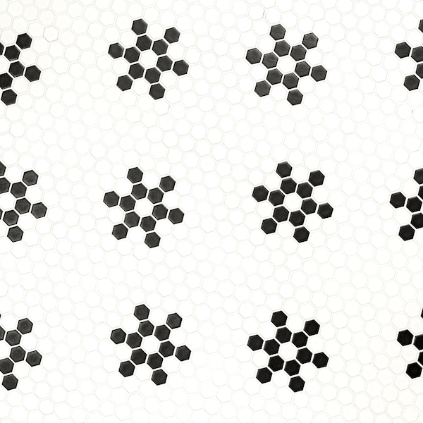 Msi White And Black Mod Petal Pattern Pattern 11.73 x 11.85 Matte Porcelain Floor And Wall tile, 15PK - ZOR-MD-0582