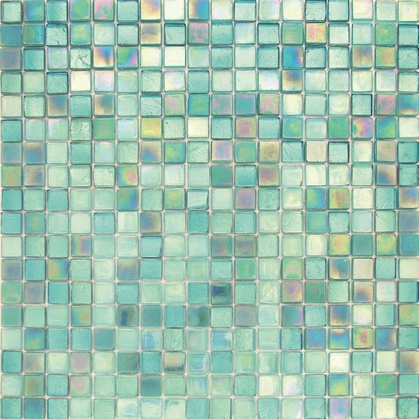 Apollo Tile Mingles 11.6inx11.6in Glossy Mint Green Glass Mosaic Wall and Floor Tile 18.69 sqft/case, 20PK - MIX1588GN446A