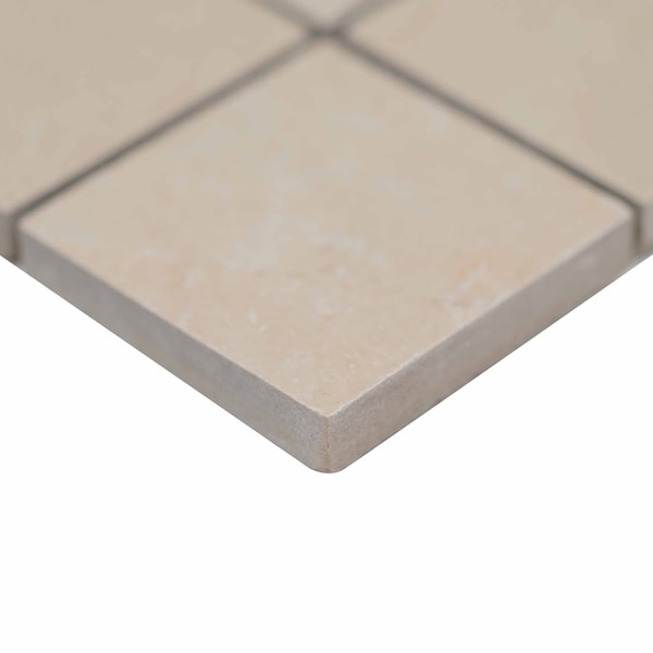 Msi Sande Cream SAMPLE Matte Porcelain Mesh-Mounted Mosaic Tile - ZOR-PT-0137-SAM