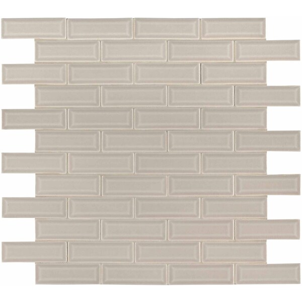 Msi Portico Pearl Beveled SAMPLE Glossy Ceramic Mesh-Mounted Mosaic Tile - ZOR-MD-0238-SAM