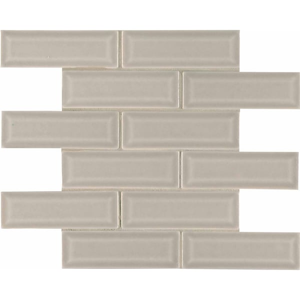 Msi Portico Pearl Beveled SAMPLE Glossy Ceramic Mesh-Mounted Mosaic Tile - ZOR-MD-0238-SAM