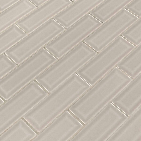 Msi Portico Pearl Beveled SAMPLE Glossy Ceramic Mesh-Mounted Mosaic Tile - ZOR-MD-0238-SAM