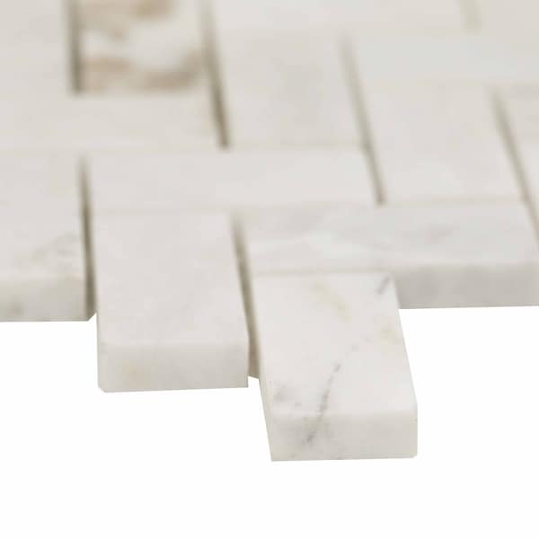 Msi Arabescato Venato White SAMPLE Herringbone Honed Marble Mosaic Tile - ZOR-MD-0380-SAM