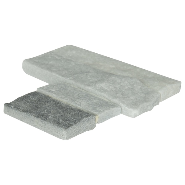 Msi Alaska Gray Splitface Mini Ledger Corner 4.5 In. X 9 In. Natural Marble Wall Tile, 8PK - ZOR-PNL-0012