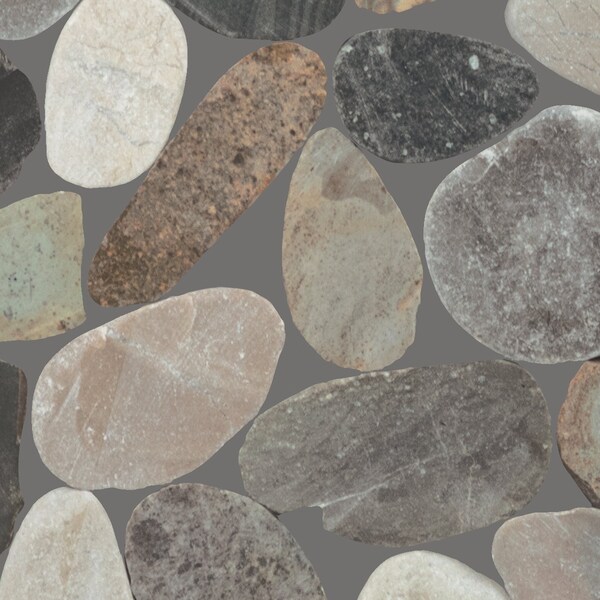 Daltile Pebble Oasis Natural Stone Tri-Hex Pebble Mosaic 11in x 10in in Tumbled Coastal, 17PK - PB26TRHEXPBMSTM