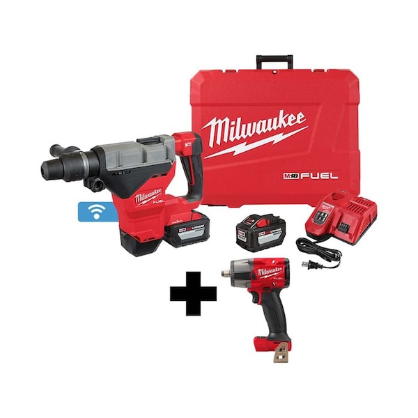 Milwaukee Tool M18 Rotary Hammer Kit, M18 Impact Wrench - 2718-22HD, 2962-20
