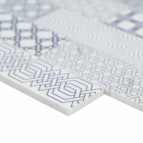 Msi Zouli Subway 11.81 In. X 11.81 In. X 8Mm Honed Marble Mesh-Mounted Mosaic Tile, 10PK - ZOR-MD-0338