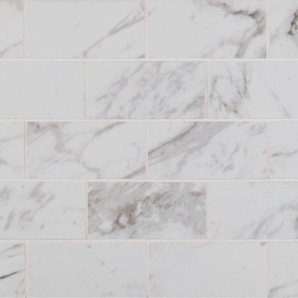 Msi Pietra Carrara 2" X 4" Porcelain Mosaic Tile, 10PK - ZOR-PT-0461