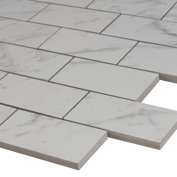 Msi Pietra Carrara 2" X 4" Porcelain Mosaic Tile, 10PK - ZOR-PT-0461