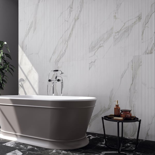 Msi Urbanslat Marmiro Gray 16" X 48" Satin Ceramic Wall Tile - ZOR-PT-0796-SAM
