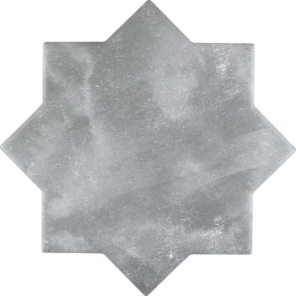 Apollo Tile Siena 5.35 in. x 5.35 in. Matte Grey Ceramic Star-Shaped Wall and Floor Tile 5.37 sqft/case, 27PK - MOR88GRYSTRA