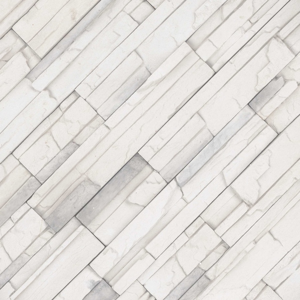 Msi Copen Snow Stacked Stone 9 X 19.5 Natural Manufactured Stone Wall Cement Tile - ZOR-PNL-0004