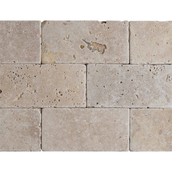 Msi Bologna Chiaro 3 In. X 6 In. Tumbled Travertine Floor & Wall Tile, 8PK - ZOR-MD-T-0101