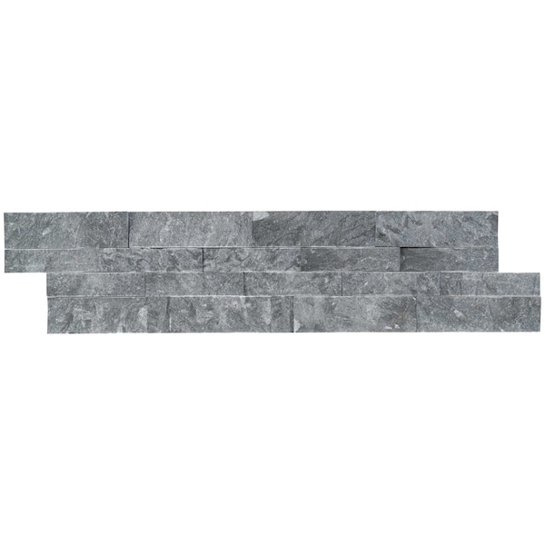 Msi Glacial Grey Splitface Ledger Panel 6 In. X 24 In. Natural Marble Wall Tile, 6PK - ZOR-PNL-0035