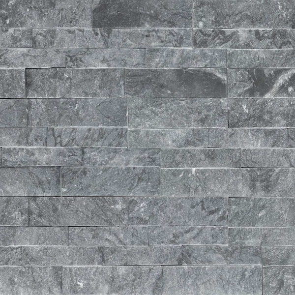 Msi Glacial Grey Splitface Ledger Panel 6 In. X 24 In. Natural Marble Wall Tile, 6PK - ZOR-PNL-0035