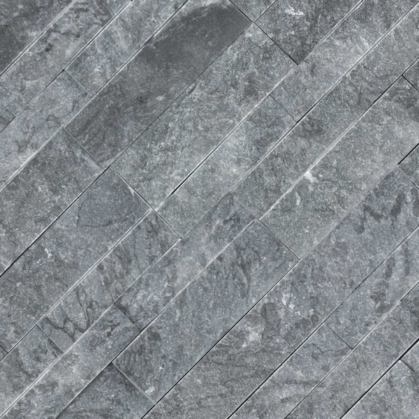 Msi Glacial Grey Splitface Ledger Panel 6 In. X 24 In. Natural Marble Wall Tile, 6PK - ZOR-PNL-0035