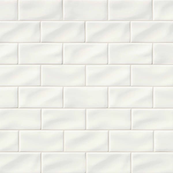 Msi Whisper White Handcrafted 3 In. X 6 In. Glossy Ceramic White Handmade Subway Tile, 8PK - ZOR-MD-T-0115