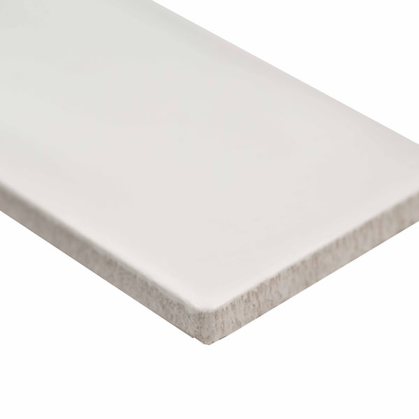 Msi Whisper White Handcrafted 3 In. X 6 In. Glossy Ceramic White Handmade Subway Tile, 8PK - ZOR-MD-T-0115