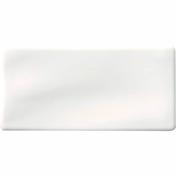 Msi Whisper White Handcrafted 3 In. X 6 In. Glossy Ceramic White Handmade Subway Tile, 8PK - ZOR-MD-T-0115