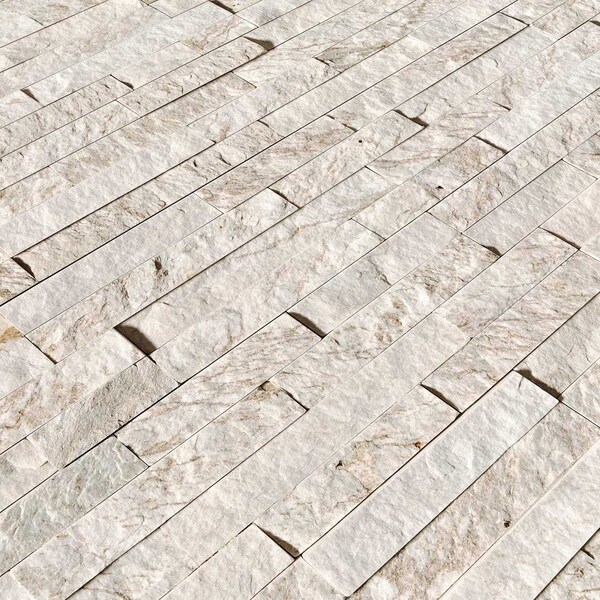 Msi Royal White Splitface Ledger Panel 6 In. X 24 In. Natural Quartzite Wall Tile, 6PK - ZOR-PNL-0063