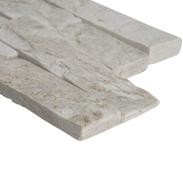Msi Royal White Splitface Ledger Panel 6 In. X 24 In. Natural Quartzite Wall Tile, 6PK - ZOR-PNL-0063