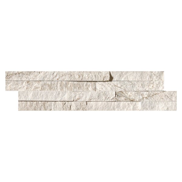 Msi Royal White Splitface Ledger Panel 6 In. X 24 In. Natural Quartzite Wall Tile, 6PK - ZOR-PNL-0063