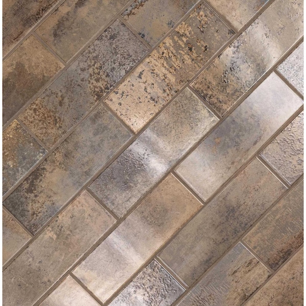 Msi Marza Rust 4"X12" Glossy Ceramic Subway Wall Tile, 34PK - ZOR-PT-0187