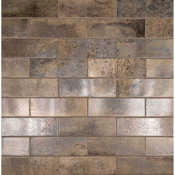 Msi Marza Rust 4"X12" Glossy Ceramic Subway Wall Tile, 34PK - ZOR-PT-0187