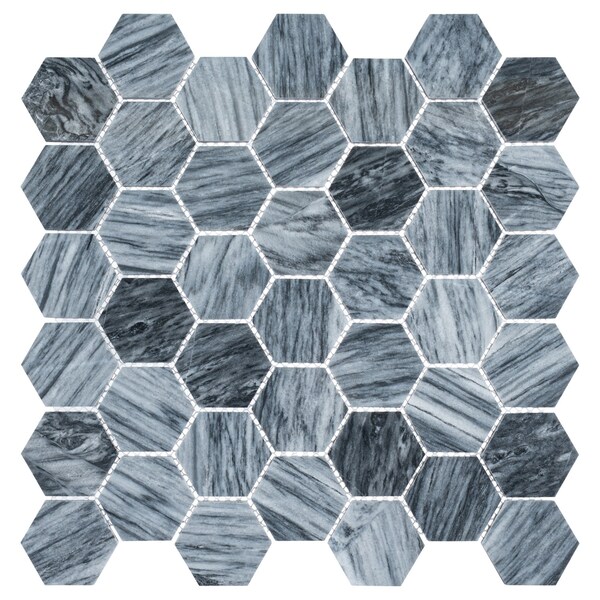 Andova Tiles ANDOVA TILES Channing 2" x 2" Marble Honeycomb Mosaic Floor Use Tile - ANDCHA128