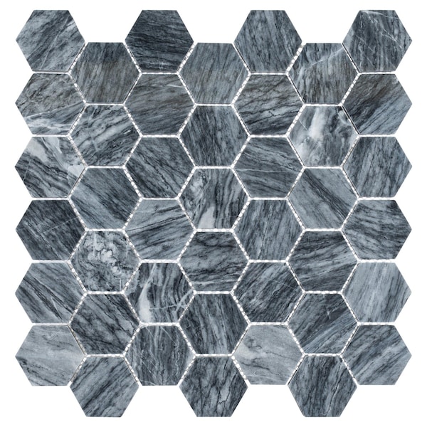 Andova Tiles ANDOVA TILES Channing 2" x 2" Marble Honeycomb Mosaic Floor Use Tile - ANDCHA128