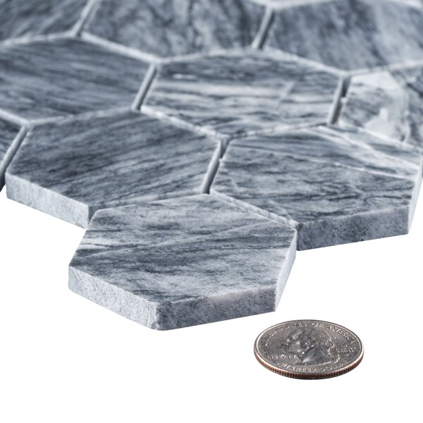 Andova Tiles ANDOVA TILES Channing 2" x 2" Marble Honeycomb Mosaic Floor Use Tile - ANDCHA128