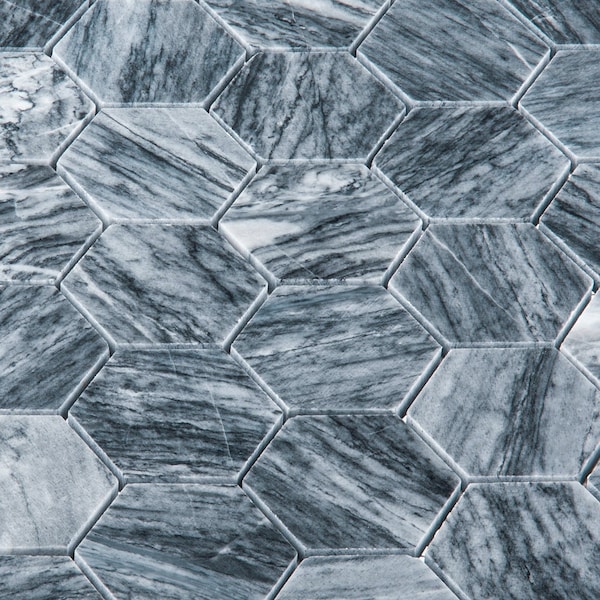 Andova Tiles ANDOVA TILES Channing 2" x 2" Marble Honeycomb Mosaic Floor Use Tile - ANDCHA128