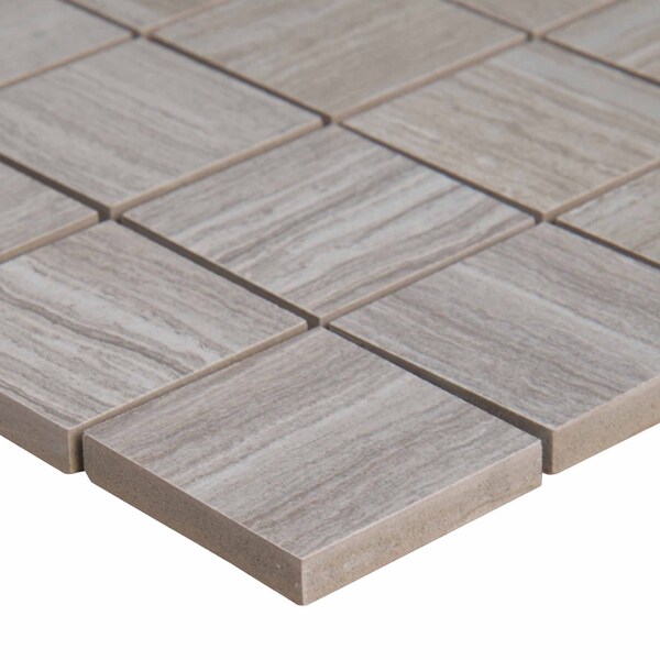 Msi Charisma Silver 12 In. X 12 In. X 10Mm Matte Ceramic Mesh-Mounted Mosaic Tile, 8PK - ZOR-PT-0177